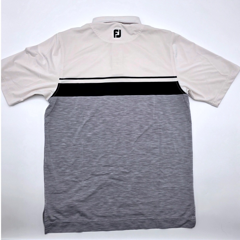 FootJoy Men‎ White Black Grey Colorblock ProDry Performance Golf Polo Shirt S - Picture 3 of 9